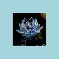 Arts and Crafts Arts, geschenken Thuis Tuin Verschillende kleuren 85mm Crystal Lotus Glass Flower Miniatures Papergewicht Tafel Ornamenten Gift Decorat
