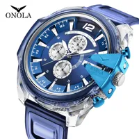 Wholewatches Cross-Border New Arrival Onola Fashion Trendy Best-Selling Plastic Student Womens Watch Mens Waterproof Tape Quartz Watch Wrist