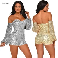 Sexy Bodysuit Full Sequined Bodycon Short Jumpsuit Rompers CHEAP Shinny One Piece Overalls Women for Party Club F0642 Backless