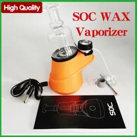 2021 New SOC Wax Atomizer Glass Pipe Smoking Concentrate Shatter Rig Dry Herb Vape Mod Variable Voltage Ceramic Quartz Carbon Bowl Wax At
