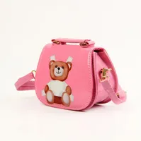 귀여운 아기 소녀 만화 곰 가방 배낭 아이 가죽 공주 가방 어린이 핸드백 아이 어깨 가방 소녀 크로스 바디 지갑 지갑