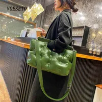 Shopping Bags Sac main matelass en peluche pour femmes, sacoche corenne tendance, grande marque, sac bandoulire vert dames, paule 220304
