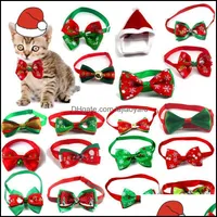Christmas Decorations Festive & Party Supplies Home Garden Pet Dog Cat Bow Tie Adjustable Neck Strap Care Accessories Products Supplies1 Dro