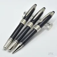 Hot Sell JFK Black Metal BallPe Pen / Fountain Pen School Office Stationery Classic Writing Ink Pennor För Födelsedagspresent