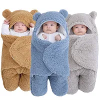 Baby Sleeping Bag Ultra-Soft Bruffy Fleece Nato Ricezione Coperta Infantile Ragazzi Ragazze Clothessleeping Nursery Wrap Swaddle 220209