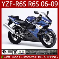Yamaha Parlak Mavi YZF-R6S Için Motosiklet Vücut YZF600 YZF R6 S 600 CC 06-09 Karoser 96NO.80 YZF R6S 600CC YZFR6S 06 07 08 09 YZF-600 2006 2007 2008 2009 OEM FUARLARI KITI