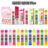 Original VapMod Quizz QD30 Plus Einweg-E-Zigaretten 4000 Puffs Mesh Coil Vape Pen 1.0Ohm Big Dampf 12ml Pod 650mAh Akku 12 Farben