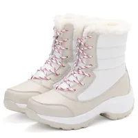 حار بيع النساء الأحذية سوبر الدافئة الشتاء الأحذية النساء زائد حجم منصة الأحذية امرأة الكعوب الثلوج أحذية الشتاء الأحذية الإناث الكاحل بوتاس