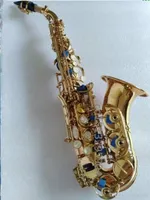 Partihandel Hot Selling Böjd Saxofon BB Tone Bell Böjd Sopran Sax Saxofone för barn Musikinstrument
