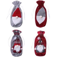 Decorações de Natal 1pc Red Wine Bottle Cover Bag Gift Ano Decoração para Fornecedor de Festas em Casa1