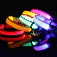 LED-Nylon-Haustier-Hundehalsband-Aufladung LED-Licht blinkender Glow im dunklen Anti-Lost / Auto-Unfall Vermeiden Sie Kragen S-XL