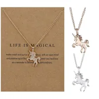 Wholesale 50 Pieces / bag Exquisite Unicorn Pendant Necklace Suitable For Ladies&#039; Jewelry Of Friends&#039; Party And Wedding Site