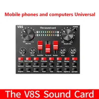V8S Mobile Telefon Microphone Live USB Zewnętrzny Mikser karty dźwiękowej do interfejsu komputera komórkowego z Bluetooth