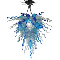 munblåst lampa ljuskrona belysningsarmatur stor storlek färgglada konstglas hänge ljus för sovrum hem dekoration