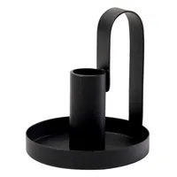 Retro Iron Taper Candle Holder Black Metal Candlestick Stand Church Country Club Home Kitchen Dîner décoration
