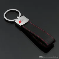 10pcs 새로운 패션 가죽 자동차 키 체인 3D 라인 로고 스티커 rs r 키 체인을위한 키 링
