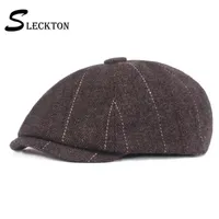 Sleckton Tweed Homens Newsboy Caps Retro Berets Chapéu Para Homens Casual Octogonal Hat França Casquette Unisex Hats Peaky Blinds1