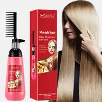 Hair Straightener Cream Smooth Straight Hair Relaxer Cream With Comb Fast Straightening Nourishing Cream Woman Hair Treatment