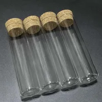 Suministros de laboratorio 30 piezas/lote 30x120 mm 60 ml Tubo de ensayo de vidrio de fondo plano con tapones de corcho Viálvulas Botellas de empaquetado de tarro Q Bbyvys