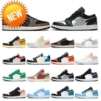 5.5-12 top Fragment basketball shoes 1s low men womens canyon rust unc silver toe shattered backboard mystic green mens sports sneakers