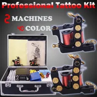 Kit de tatouage complet de kit de tatouage de tatouage de tatouage et shader 2 TOP TATTOO pistolet 40 encres de couleur