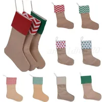 1218 inç Yüksek Kalite Tuval Noel Çorap Hediye Çanta Tuval Noel Süslemeleri Noel Çorap Büyük Düz Çuval Dekoratif Çorap