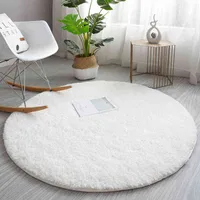 Fluffy Round Area Rug Carpets for Living Room Home Decor Bedroom Kid Room Floor Mat Decoration Salon Thick Pile Rug Alfombra W220307