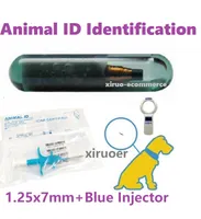 Non-medical rfid tag for animal 100set 1.25*7mm RFID Animal Microchip Implant Kit FDX-B RFID Glass Tag with Syringe EM4305 ID injector
