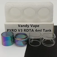 VandyVape Vandy vape pyro v3 rdta 4ml 탱크 정상 명확한 교체 유리 튜브 스트레이트 스탠다드 클래식 3pcs / 상자 소매 패키지