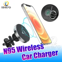 15W Wireless Magsafe Car Charger Magnetic Adsorbable Phone Magnetic Holder Air Vent Stand Wireless Fast Charger for iPhone 12 Pro Max izeo