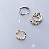 Real 925 sterling argento 14k placcato oro orecchino moda semplice design design hoop disegni per ragazze regalo