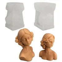 クラフトツールシリコーンキャンドルモールド編組ヘアーガール石膏樹脂石鹸キャスティング型のためのバレンタインデーDIY製の製造ツールXBJK2202