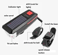 LED USB充電式自転車ライトヘッドライト太陽エネルギーフロントライト防水サイクリング安全警告ライト自転車アクセサリー機器