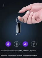 Neue Keychain Digital Voice Recorder Sprachaktivierte Aufnahme USB-Flash-Laufwerk Silber Audio Sound Diktaphon Tragbarer MP3-Player