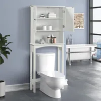 USA AZIENDALE HOME Over-the-toile-toilet Bathroom Storage Space risparmiatoio con scaffale regolabile Collezionare armadietto (bianco) A27 A08