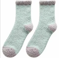 Kış Spor Çorap Lady Sıcak Kabarık Mercan Kadife Kalın Havlu Çorap Şeker Yetişkin Zemin Uyku Bulanık Çorap Kadın Kız Çorap