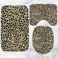 Hot 4pcs Conjunto Cortina de ducha de leopardo para baño Alfombra de la alfombra de la alfombra de la alfombra para la tapa del inodoro FAVOR FAVILLA FAVILLA FAVIL HOMBRES HOMBRES DE LA DORMA DE LA DORMA 20128
