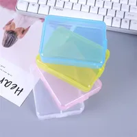 Recipientes de armazenamento de plástico Caixa de máscara de retângulo vazio transparente compõem organizadores pacote portátil mascarilha jóias caixas