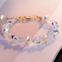 Ny koreansk version ins minoritet design fjäril flash armband personlighet fräsch kvinna armband glas imitation kristall smycken