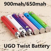 Batterie de Vape d'origine UGO 650MAH 900mAh VV VIVIable Côté de tension Côté USB Kit de chargeur 510 Vape Authentique