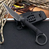 Outdoor Survival Tactical Straight Knife 440C Stone Wash Blade Full Tang G10 Handle Fixed Blades Knives With Kydex