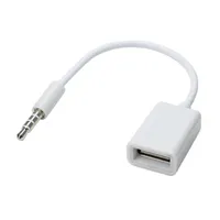 3.5mm Male Aux Audio Plug Jack till USB 2.0 Kvinna Converter Cord Cable Car MP3 MP4 Musik