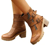 Botlar Sagace retro kemer tokası çıplak ayak bileği para mulheres ayakkabılar gündelik kısa bayanlar kadınlar için sonbahar kış11