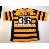 Billig retro benutzerdefinierte genäht genäht # 36 jerome bettis bumblebee mitchell ness jersey top s-5xl, 6xl männer football jerseys rugby