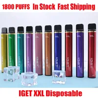 Authentiek IGET XXL Wegwerp e-sigarettes POD Device Kit 1800 Puff 950 mAh 7 ml voorgevulde vape stick voor Bang Shion Lite plus Max Flow 100% echt