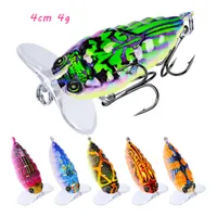 6 цветных смешанных 4 см 4G Cicada жесткие приманки приманки 8 # Treble Hook Cooks Hooks Pesca Shale B7-001