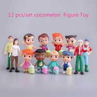 2021 Anime Cocomelon Figur Spielzeug PVC Modell Puppen Kokomelon Spielzeug Kinder Baby Geschenk 12 teile / set Weihnachtsgeschenk
