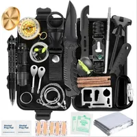 Multifunktion EDC Emergency Survival Tool Kit Utomhusväxlar SOS Tactical Storage Tool Box för vandring Camping Jakt