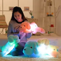 30cm 50cm bow tie Lucky Dog luminous bear doll with built-in led colorful light luminous function Valentine&#039;s day gift plush toy