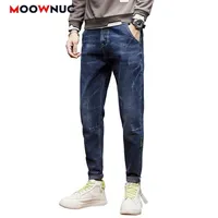 2021 Sweetpants Jeans Erkekler İçin Kırmızı Pantolon Moda Pantolon Sokak Giyim Hip Hop Denim Erkek Moownuc tam uzunlukta FIT BAHBA BABI